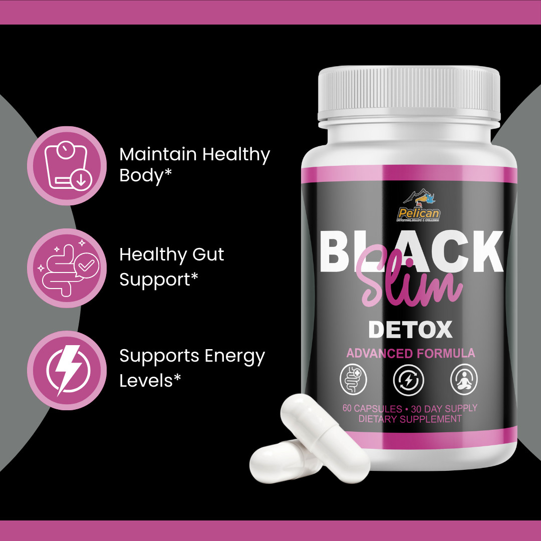Black Slim Detox- Keto & Weight Support- 12 Bottles- 720 Capsules