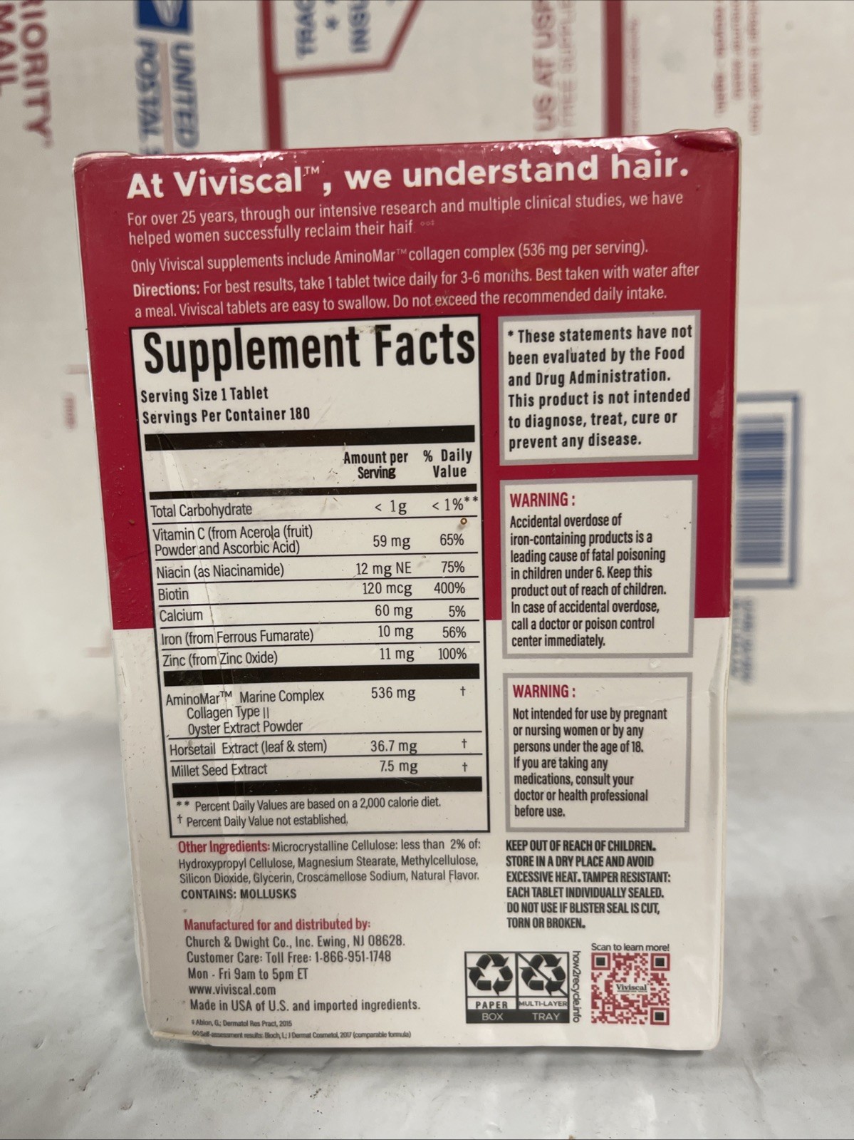 Viviscal Hair Growth Supplement for Women 180 Tablets – 3 Month Supply