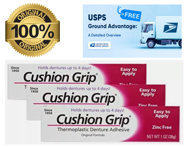 Cushion Grip Soft Thermoplastic Denture Adhesive 1 Oz – (Pack of 1,2,3,4, (5+1)