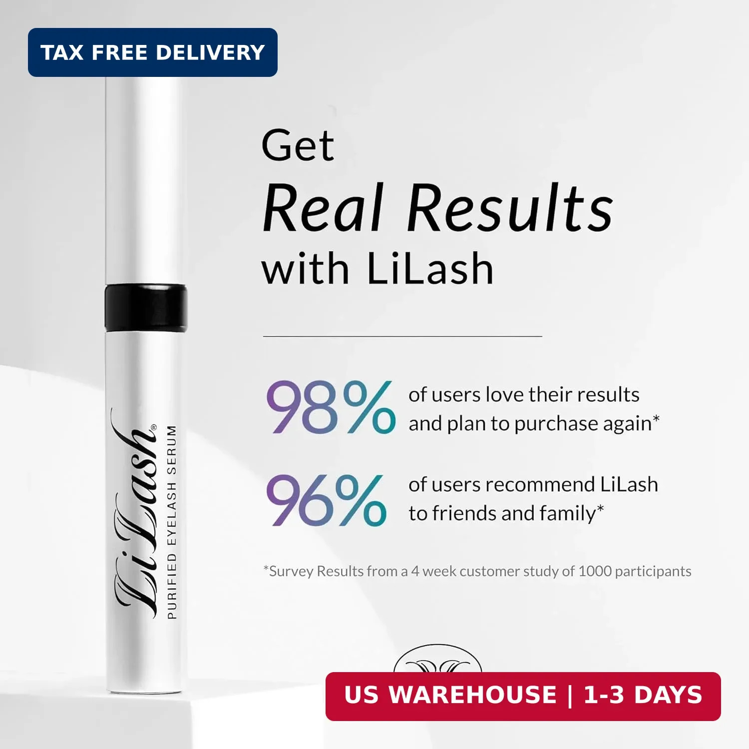 LiLash Purified Eyelash Serum for Longer & Fuller-Looking Lashes – Eyelash Enhan