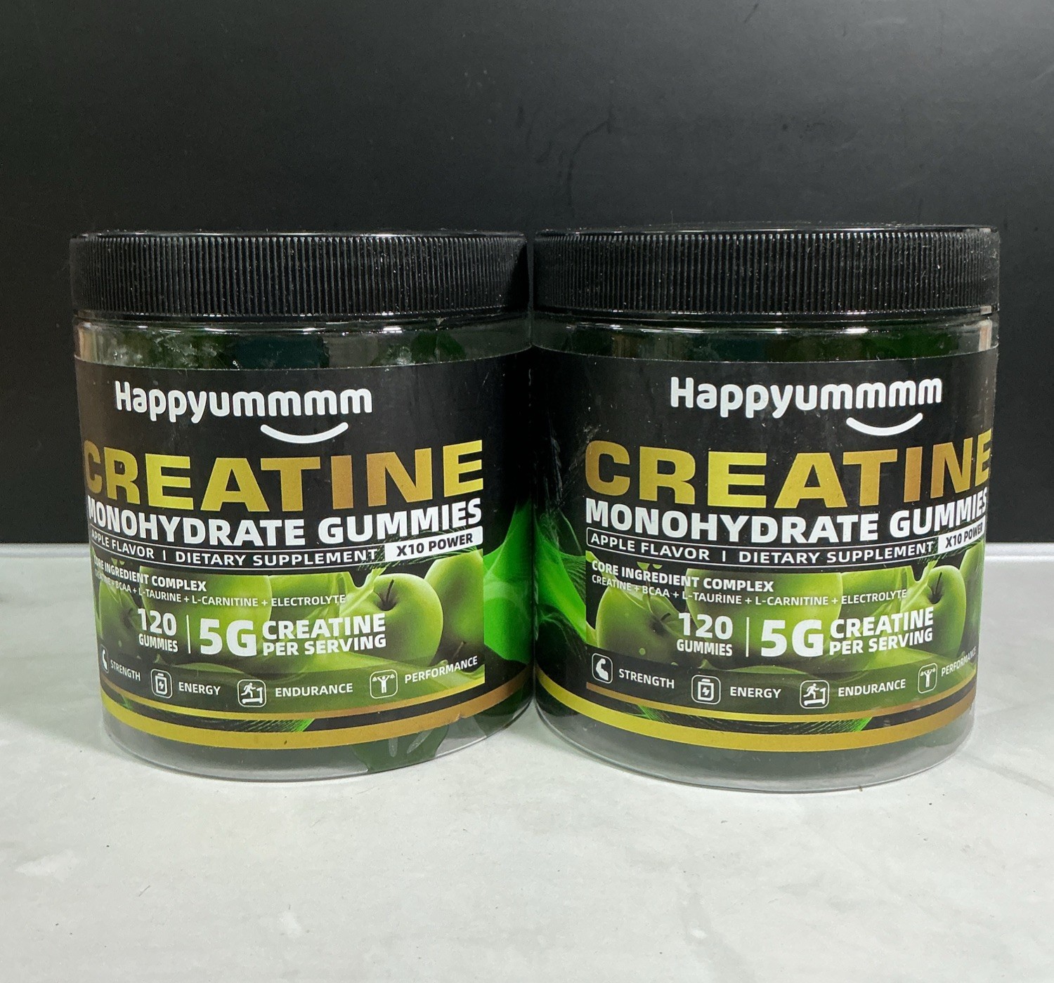 Creatine Monohydrate Gummies (2 PACK) 120ct Apple 5000mg Per Serving