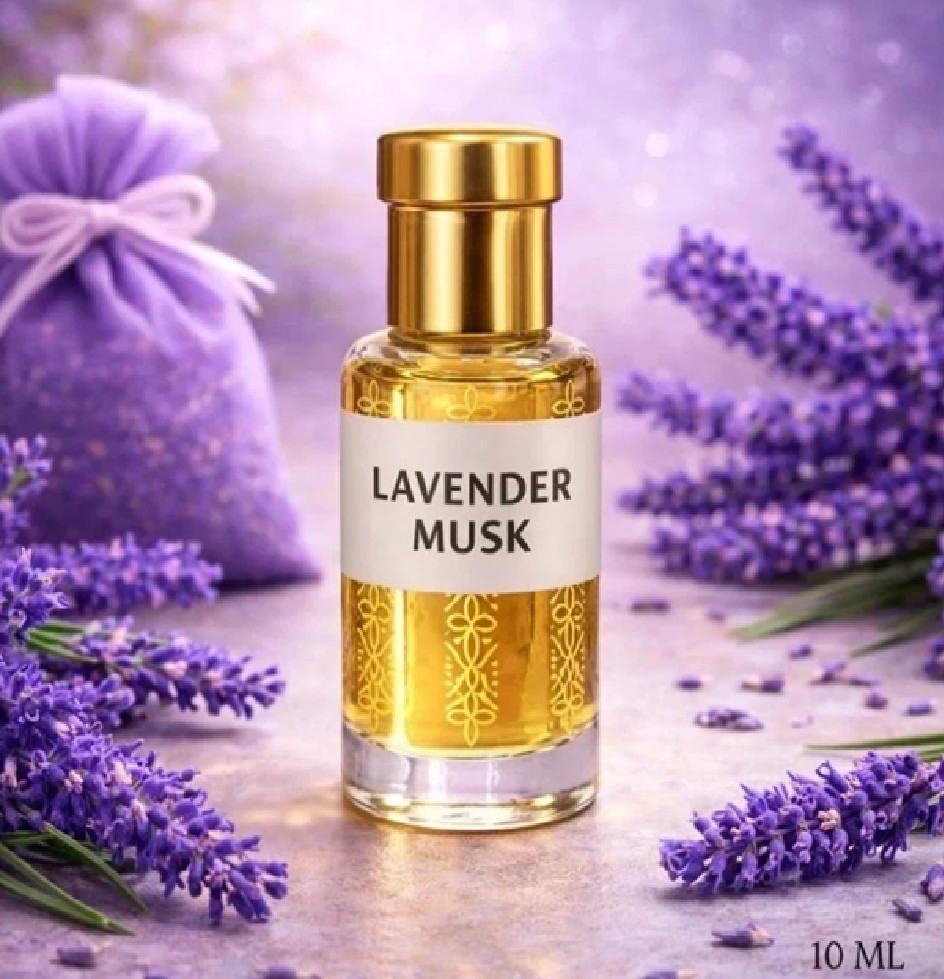Lavender Musk Attar 10ml Perfume Oil Clean Fresh Scent Alcohol Free Unisex