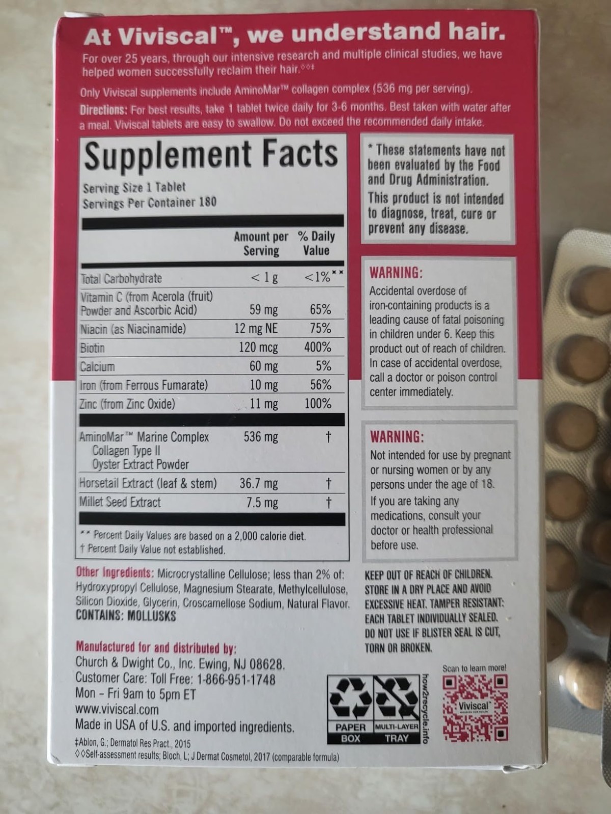 Premium Expert Viviscal Hair Supplemental Development Pills for Women EXP 180…