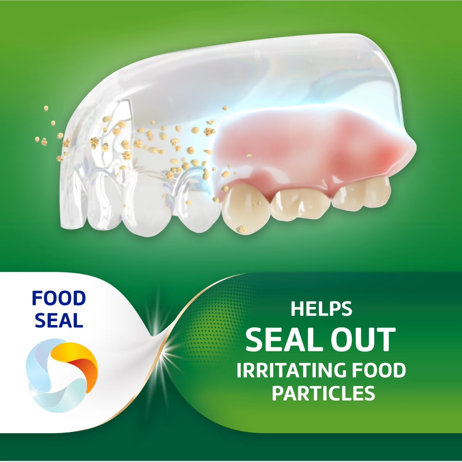 Poligrip Free Denture Adhesive Cream, Strong All-Day Hold, Food Seal, 2.4 Oz