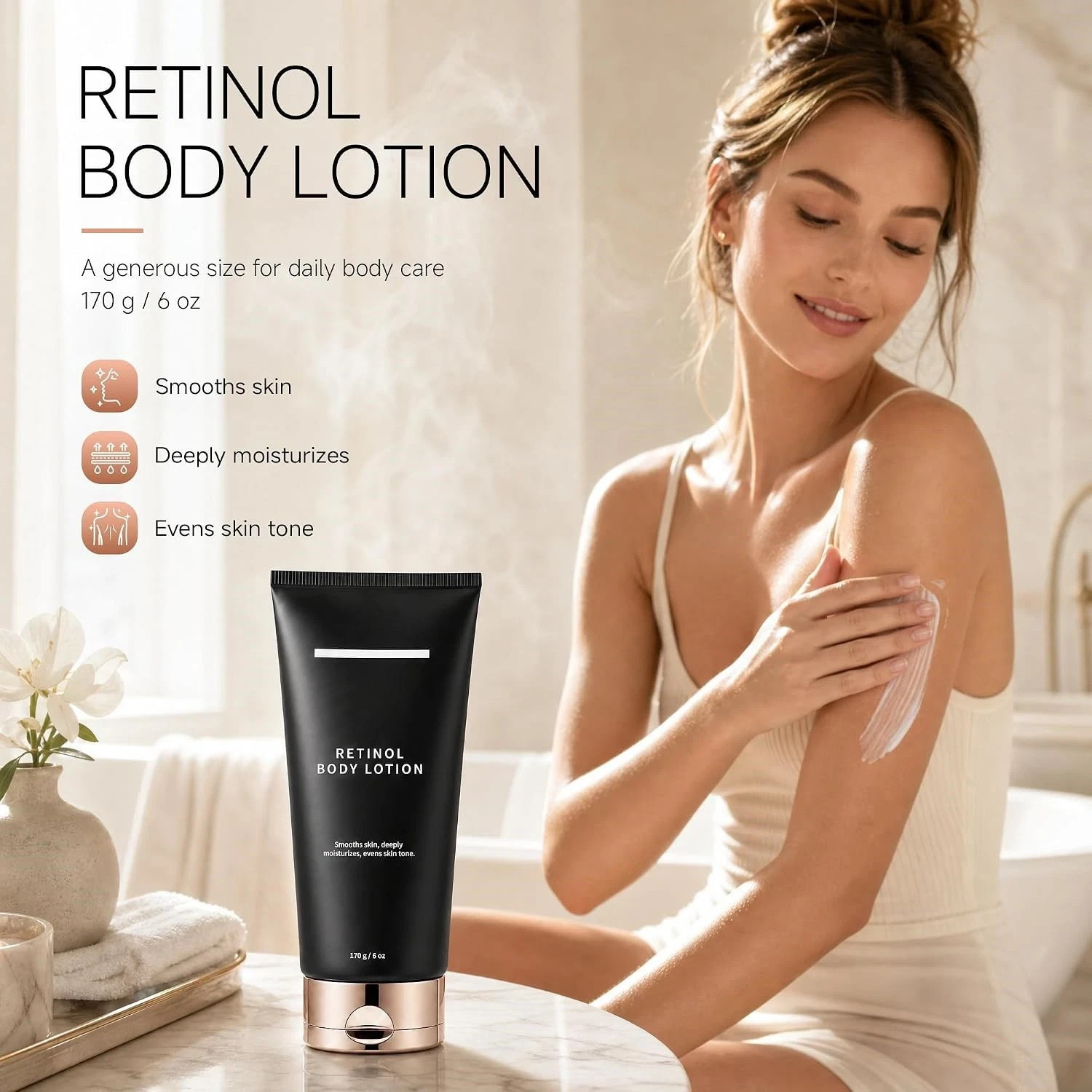 Retinol Anti Aging Body Lotion Firming Cream Crepey Skin Moisturizer 6oz 170g