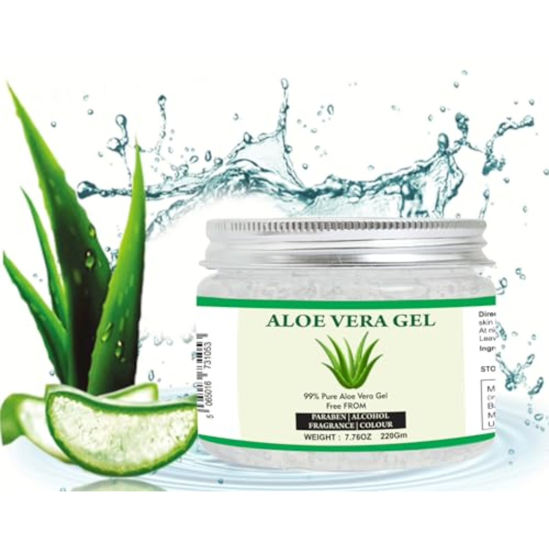 Aloe Vera Gel | 100% Pure Natural Aloe Gel | For Moisturizing Face Skin & Hair