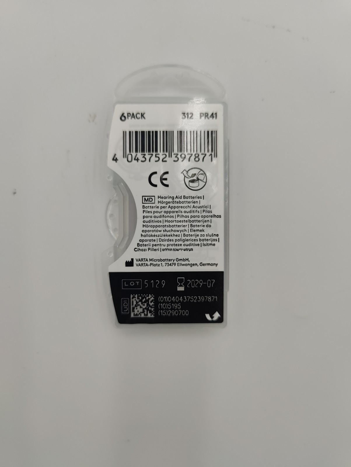 Duracell Activair Hearing Aid Batteries Size 312 (60 Batteries) Best By 07/2029