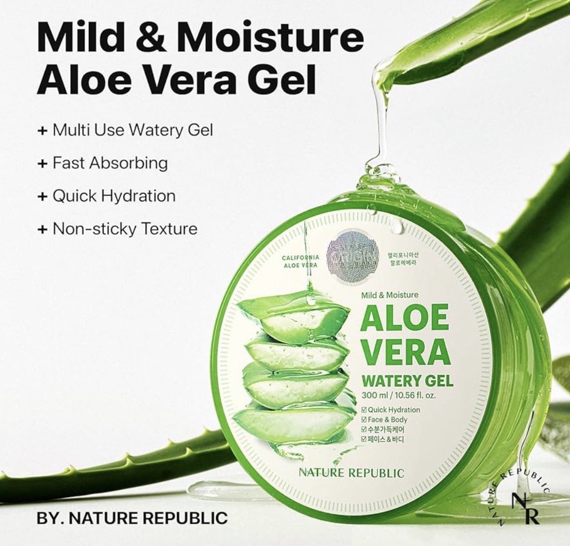 NATURE REPUBLIC Mild & Moisture Aloe Vera Gel Moisturizer 300ml Vegan 12M