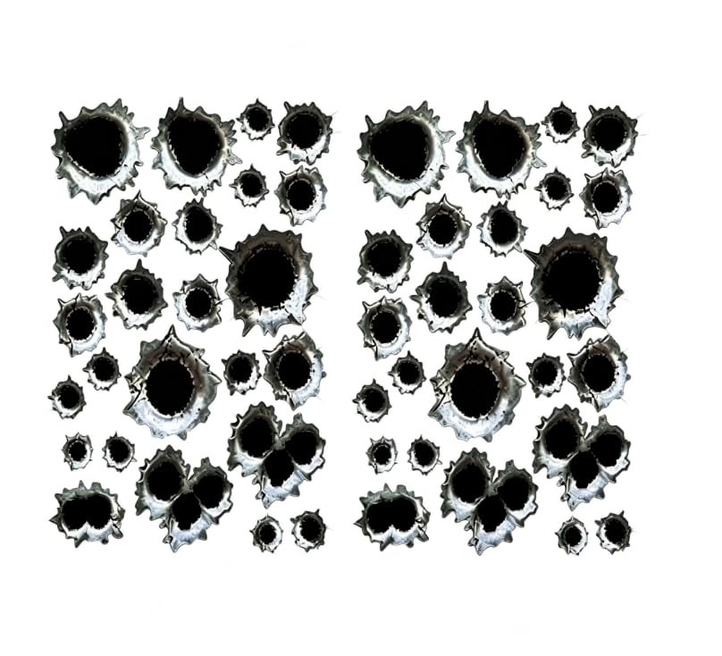2Pcs 3D Bullet Hole Car Stickers, Simulation Stereoscopic Fake Gun Bullet