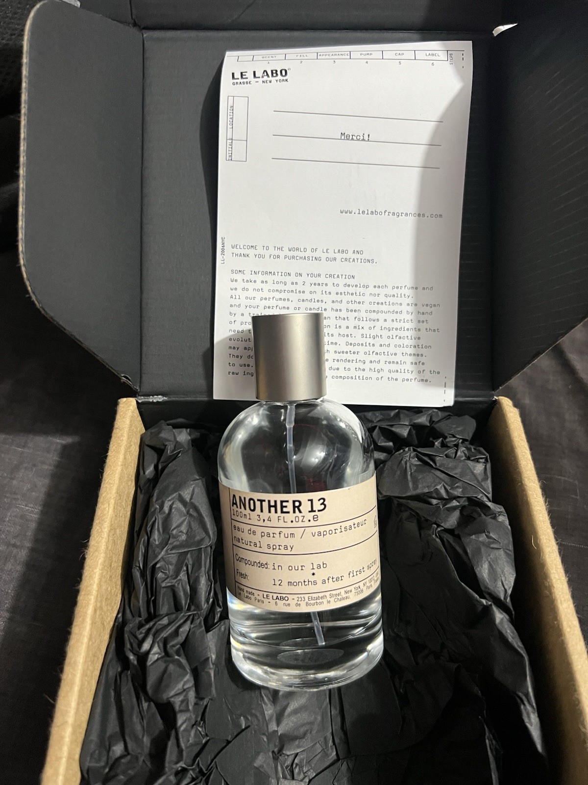 Le Labo ANOTHER 13 Eau de Parfum Spray Regular Size 3.4 fl oz (100 ml)