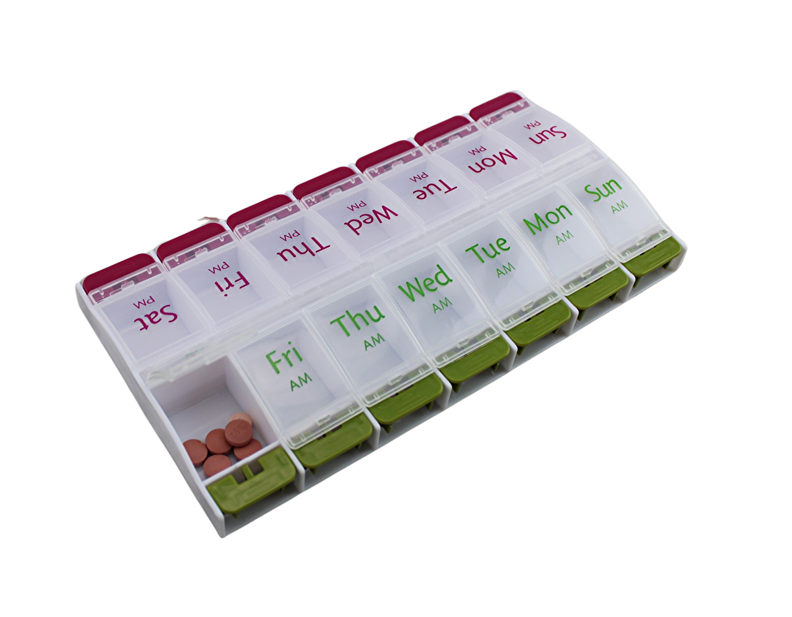 Jumbo Extra Large 8″ x 4.25″ Pill Organizer 7 Day 2 Times a Day Weekly Pill Box