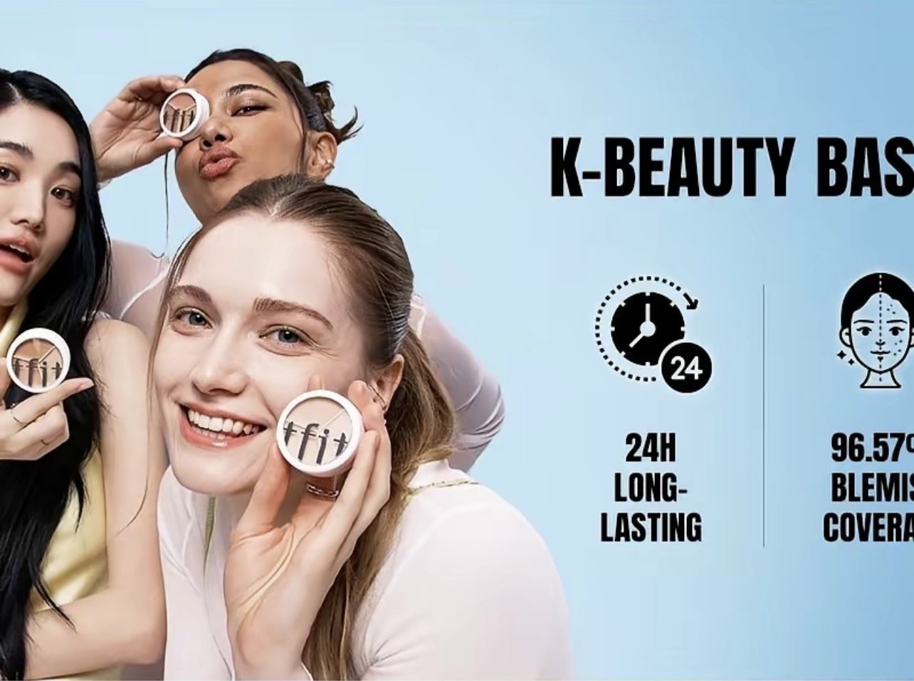 Tfit Cover Up Pro Concealer Korea Makeup, 3-Color Palette, Color Corrector