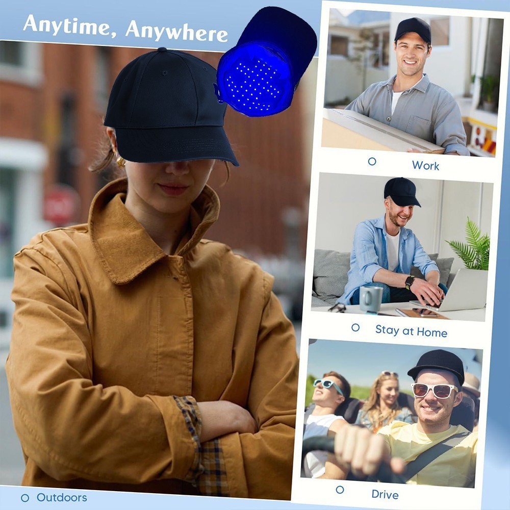 660nm Red LED Light Therapy Hat Hair Regrowth Hair growth Anti-Hair Loss Cap US