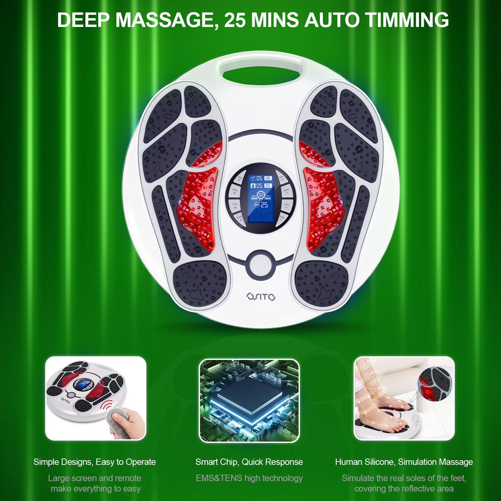 OSITO Neuropathy Foot Circulation Massager Booster EMS Tens Massager Feet Legs