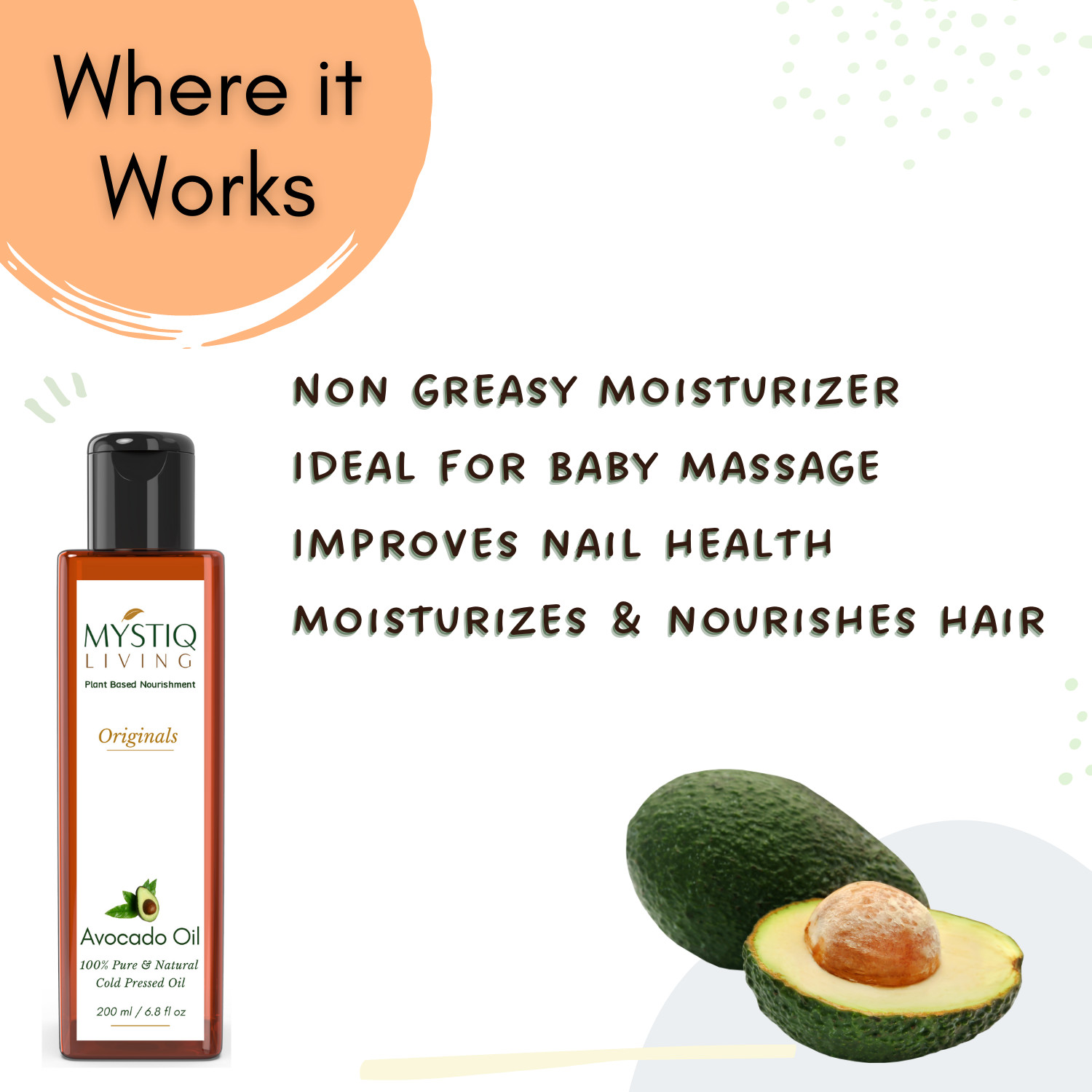Mystiq Living Originals – Avocado Oil – 200 ML