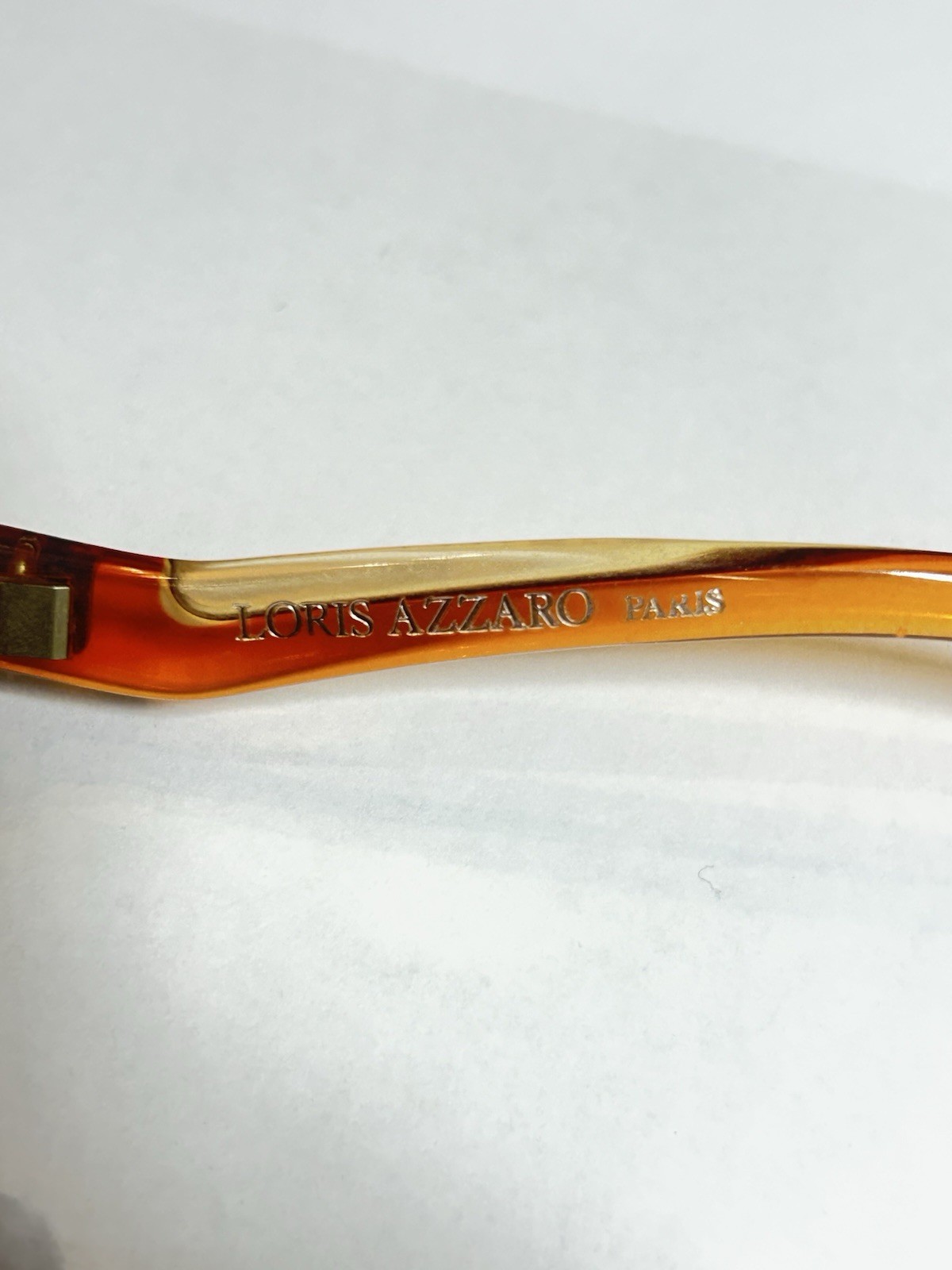 Vintage Loris Azzaro Paris Eyeglass Frames Oversized Amber Clear France NOS