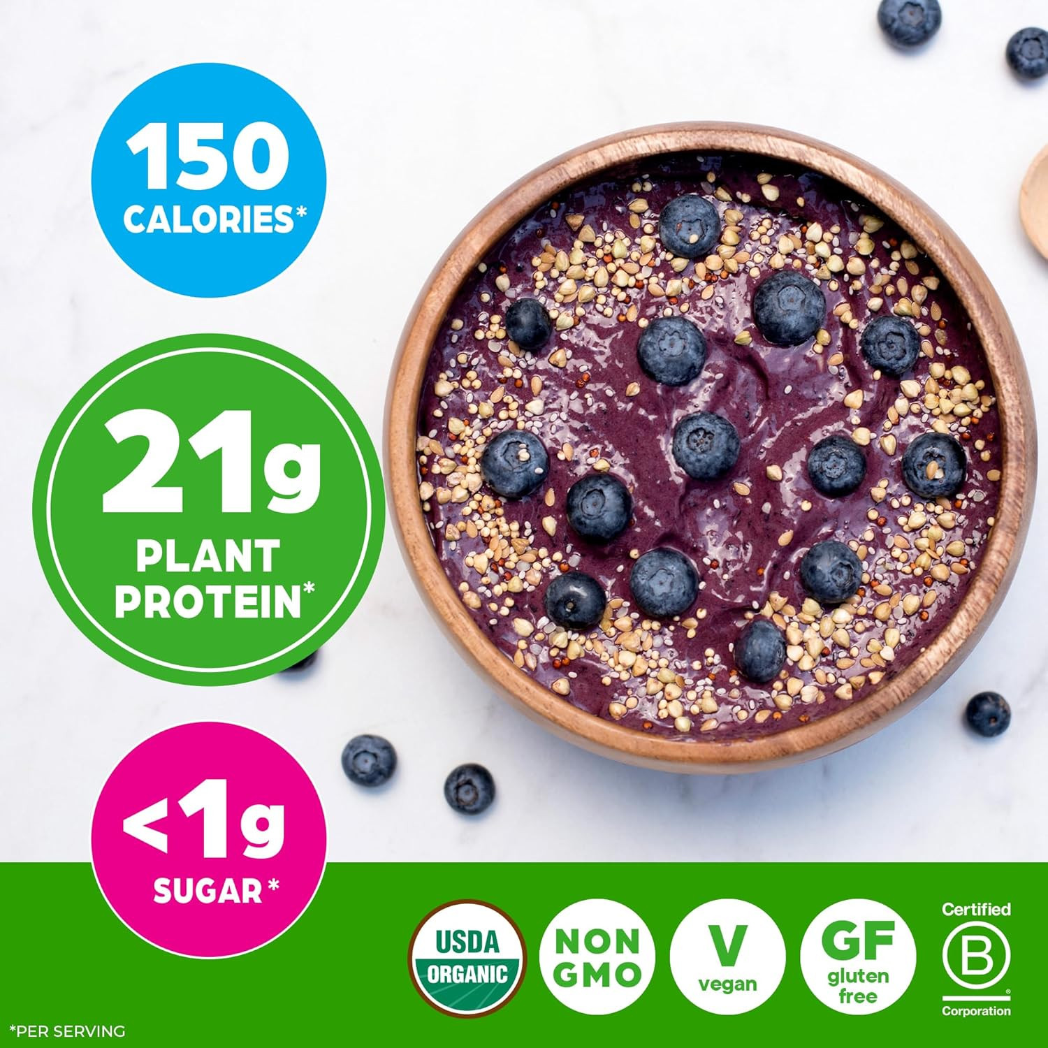 Orgain Organic Vegan Protein Powder, Vanilla Bean – 21G Plant Protein, 6G Prebio