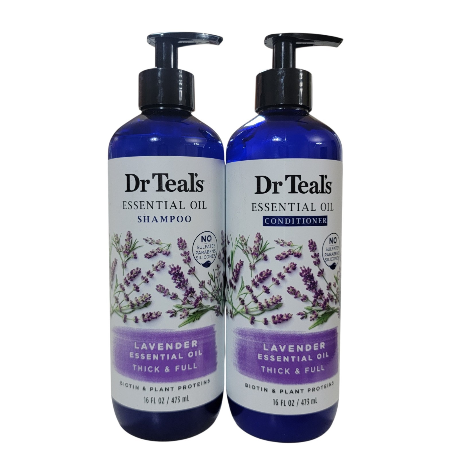 Dr Teal’s Lavender Essential Oil Shampoo & Conditioner With Biotin Set New