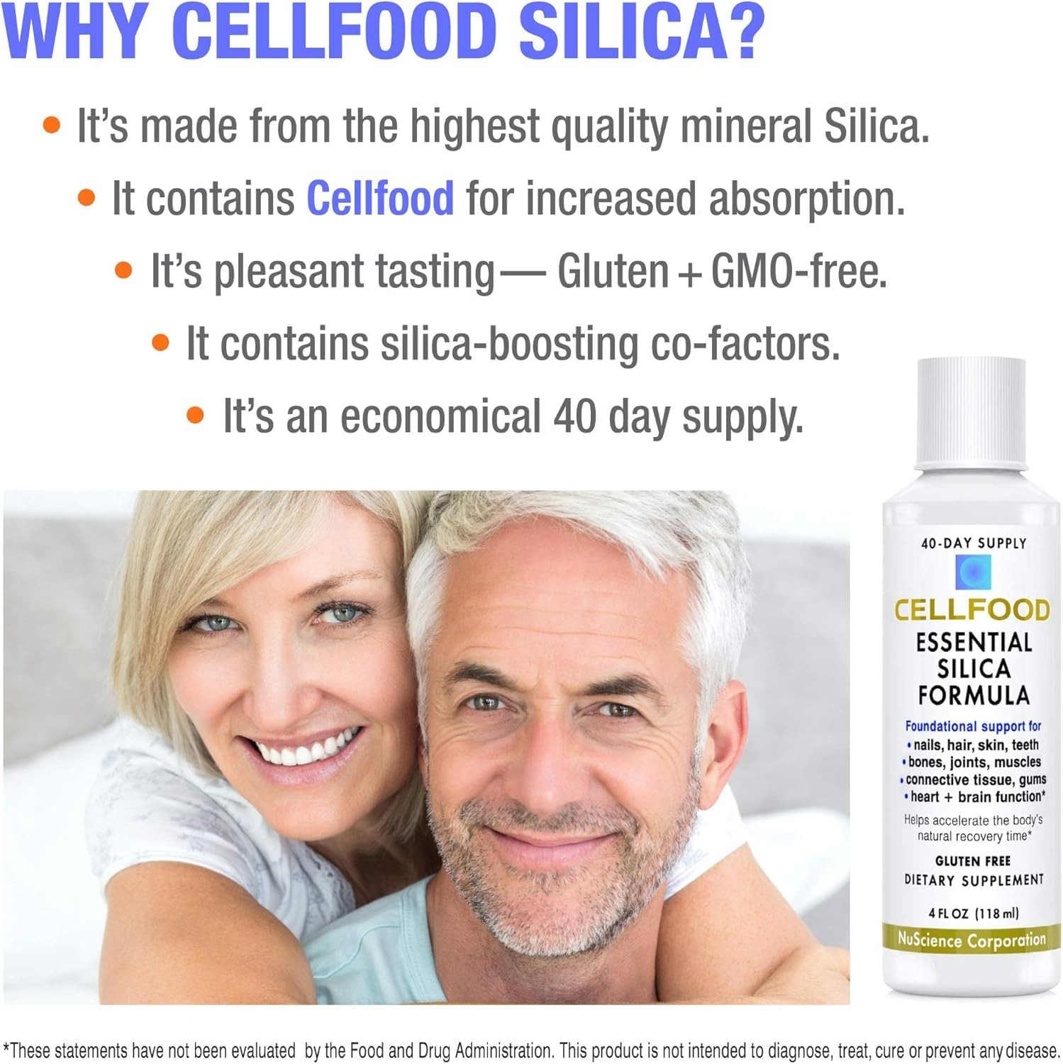 Cellfood Silica Anti-Aging Formula – 4 Fl Oz – Supports Healthy Bones Joints