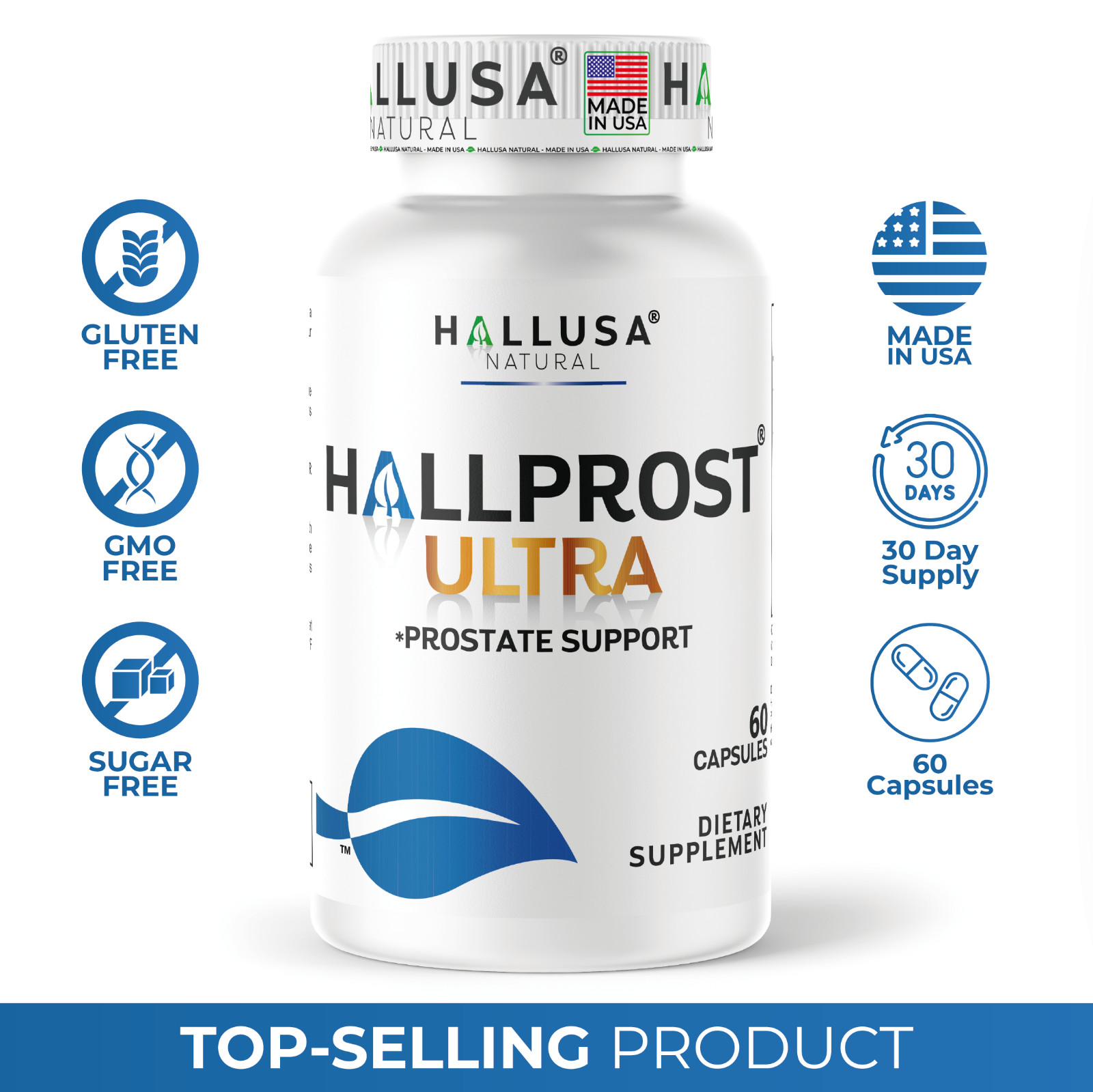 HALLPROST ULTRA – Prostate Health Complex – Urinary Incontinence – 60 Caps