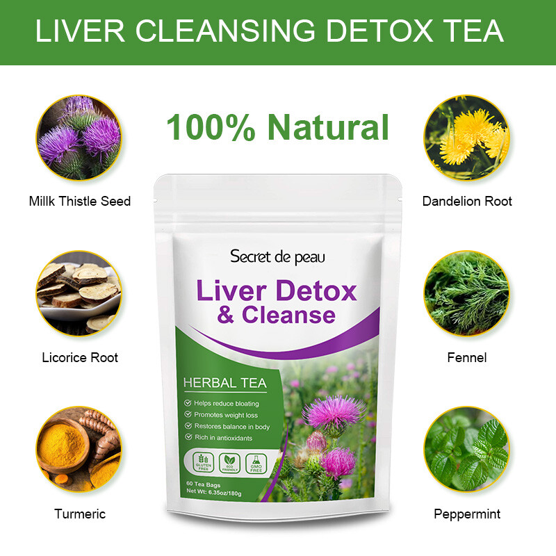 30 Days Detox Tea Bags 100% Natural Liver Metabolism Boost Immune Anti-oxidant