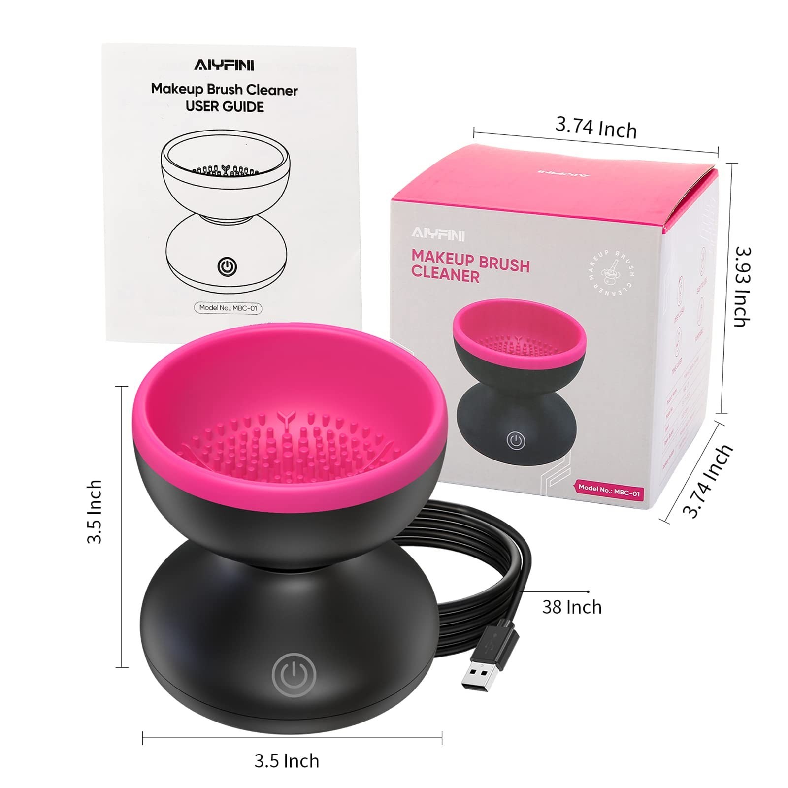 Electric Makeup Brush Cleaner Machine – Fast, Portable Washer for Brushes & Spon