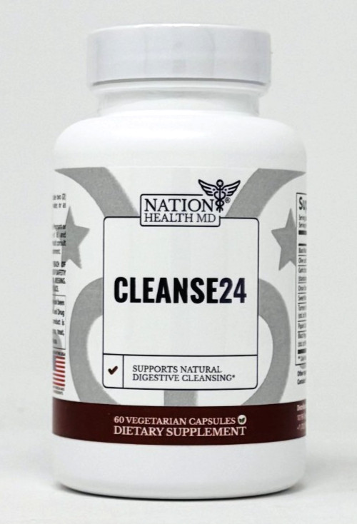 Nation Health MD Cleanse24 – Intestinal Cleanse 24 for Humans, 60 Capsules