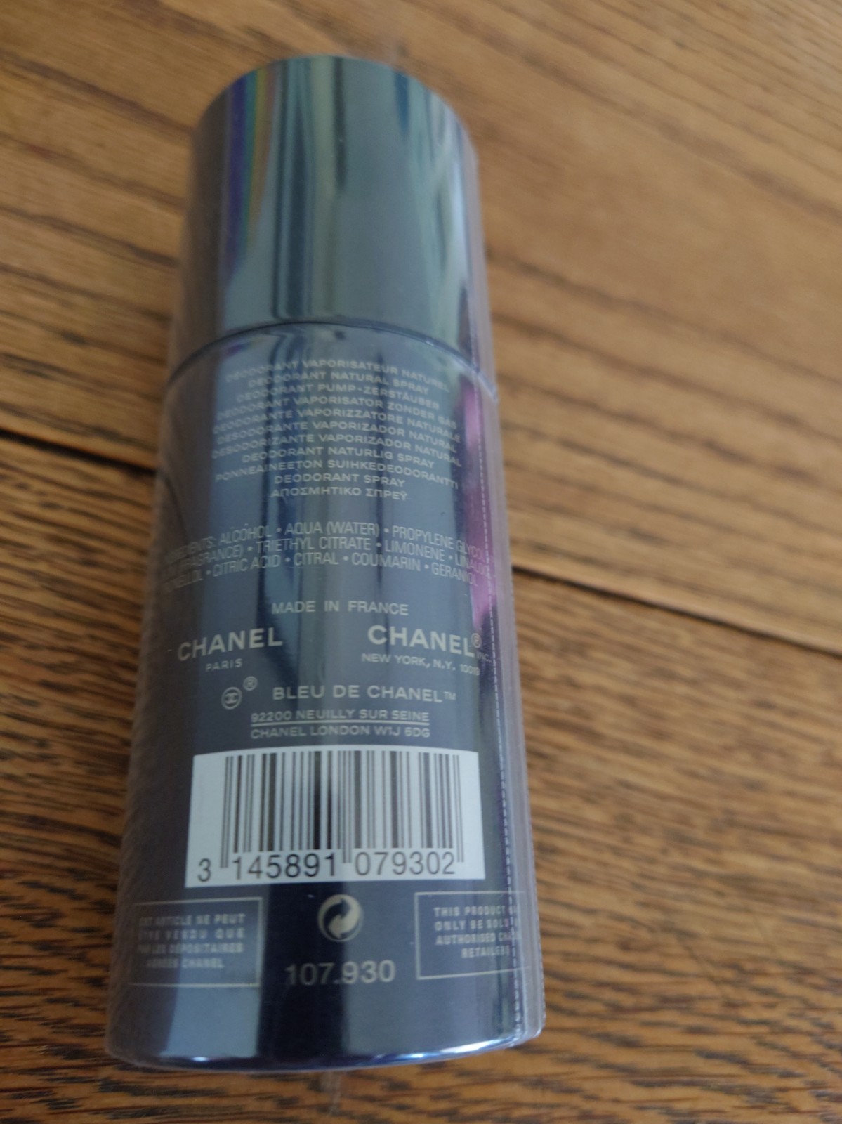Chanel- Bleu De Chanel Deodorant Spray For Men 3.4 Oz / 100 ml Brand New Item!