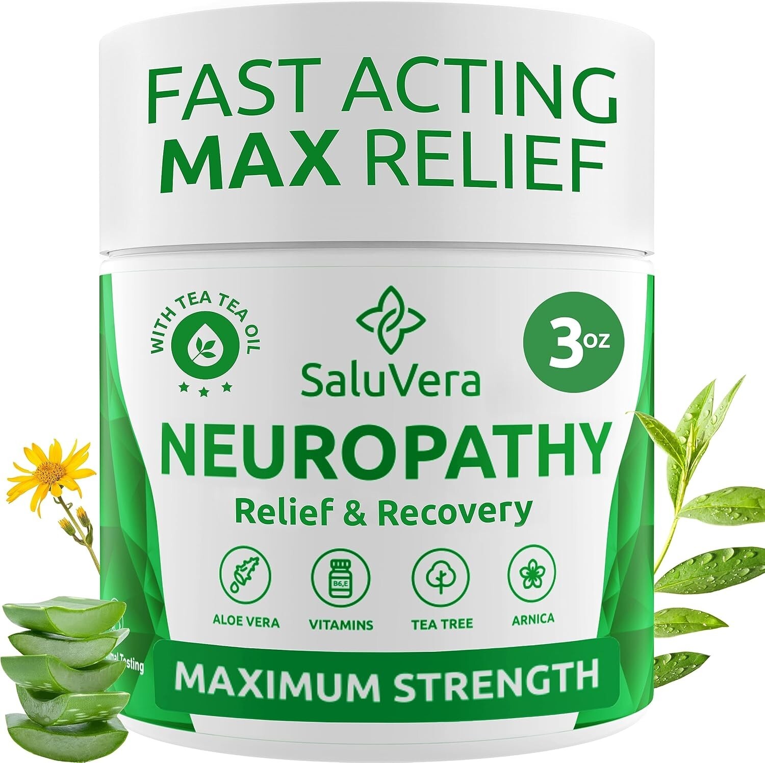 Neuropathy Pain Relief Cream – Max Strength for Foot, Toes, Hand, Leg, Nerve 3oz