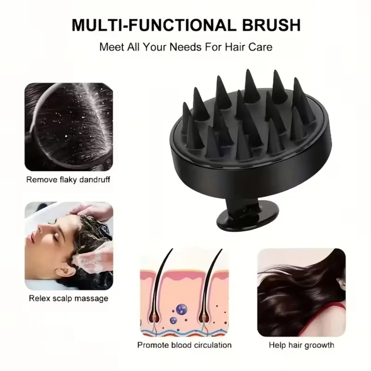 Body Scrubber Set Silicone Soft Exfoliating Shower Brush Face Skin Clean 4PCS