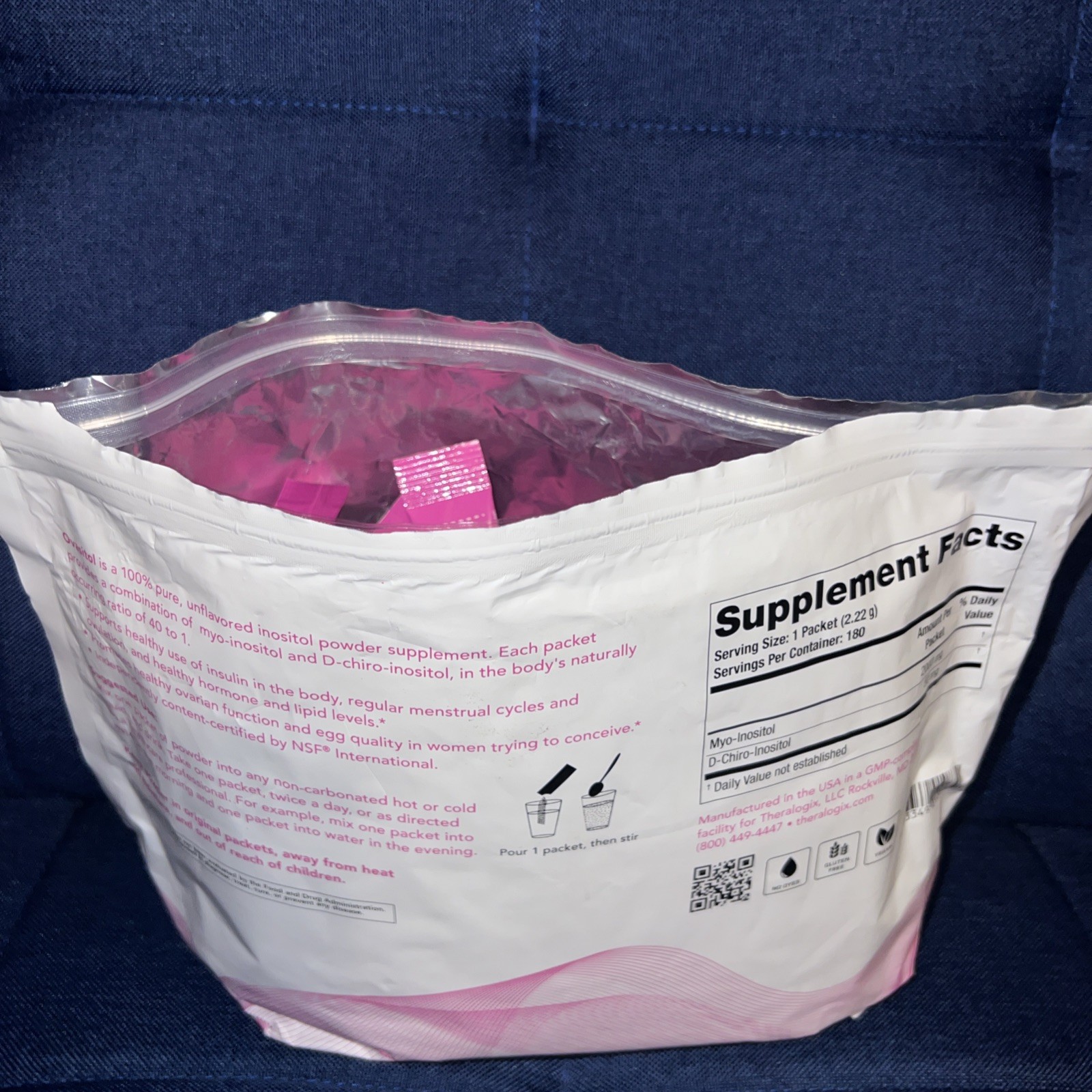 Theralogix Ovasitol Inositol Powder 140 Loose Packets Expires 12/2027 40:1