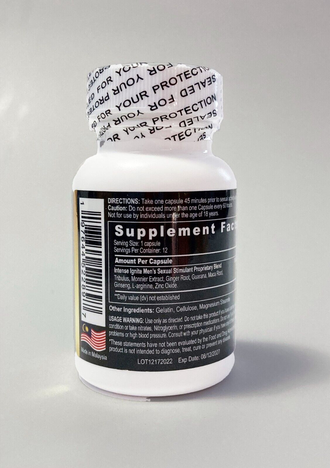 Intense Ignite Fast Acting Male Performance Enhancement Supplement 12-Pills