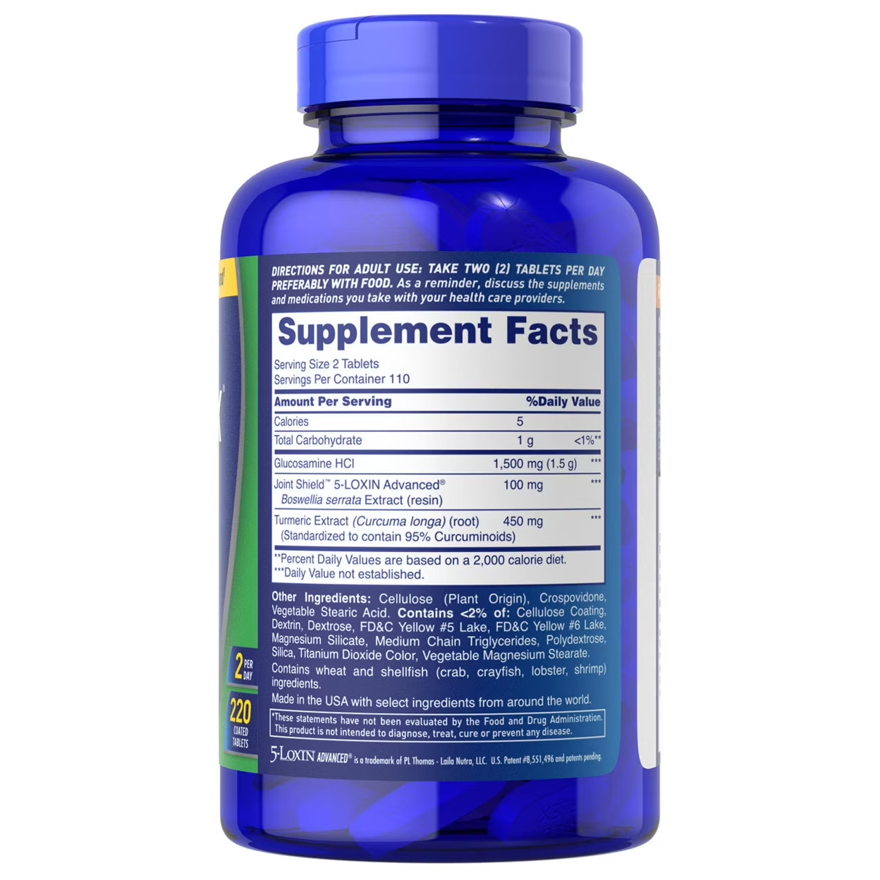 Osteo Bi-Flex Triple Strength with TURMERIC / 220 ct. / NEW & SEALED / Exp 2028