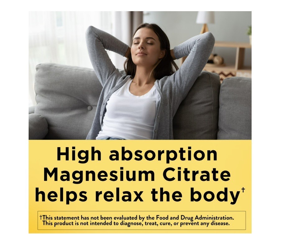 2 PACK High Absorption Magnesium Citrate 200 Mg per Serving Gummies, 64 Count
