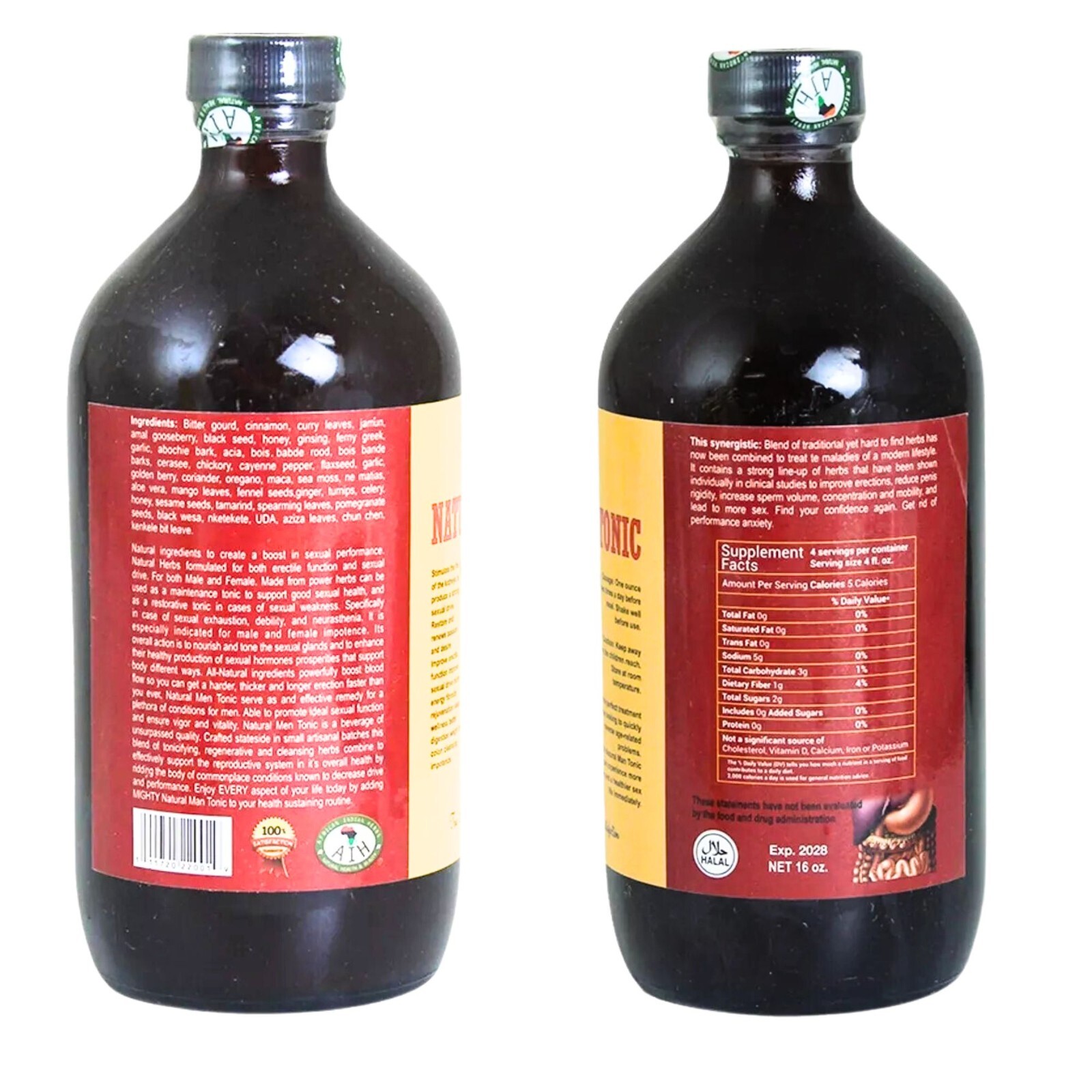 Organic Natural Herbal Natural Men Tonic Extra Strong 16 oz.