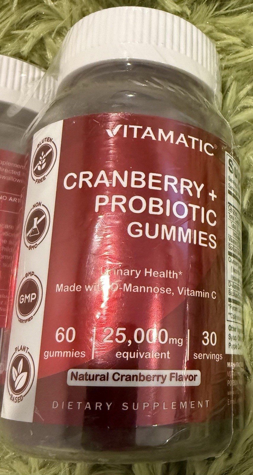 2 Pack – Vitamatic Vegan Cranberry Gummies, 25,000mg per Serving 60 Count 08/26