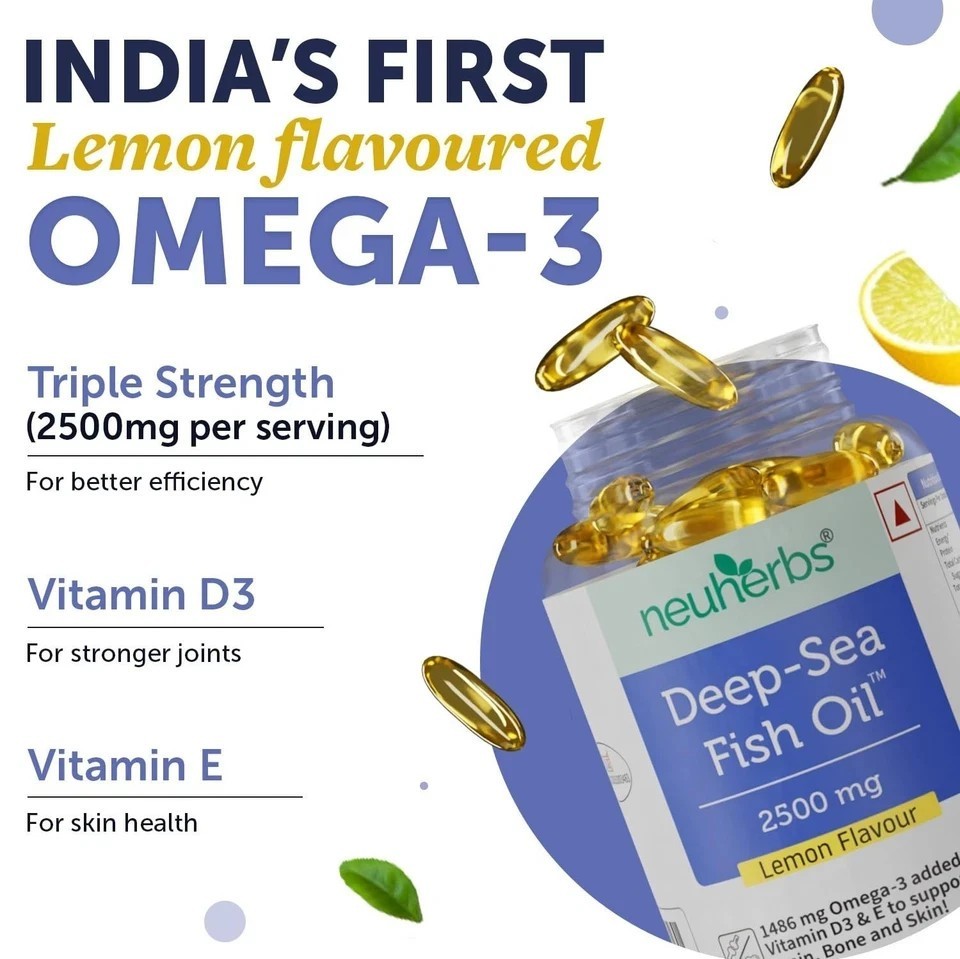 Deep Sea Omega 3 Fish Oil -Omega 3 Supplement Triple Strength 2500 Mg
