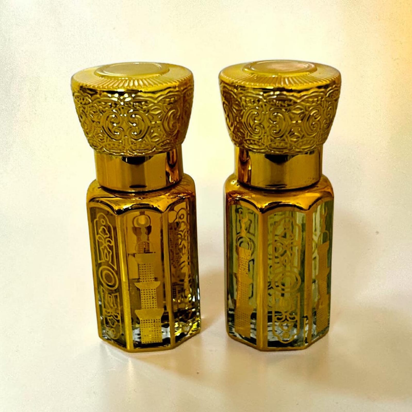Attar Combo of Mukhallat Dahabi and Labbaik, Long Lasting Perfume Oil for Unisex