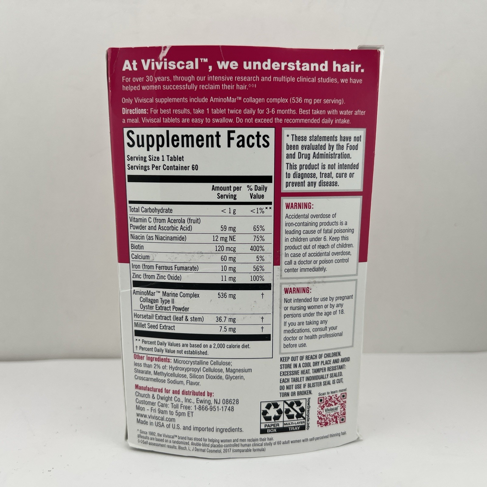 Viviscal Advanced Hair Growth Supplement for Women 60 Tablets – FREE SHIPPING!
