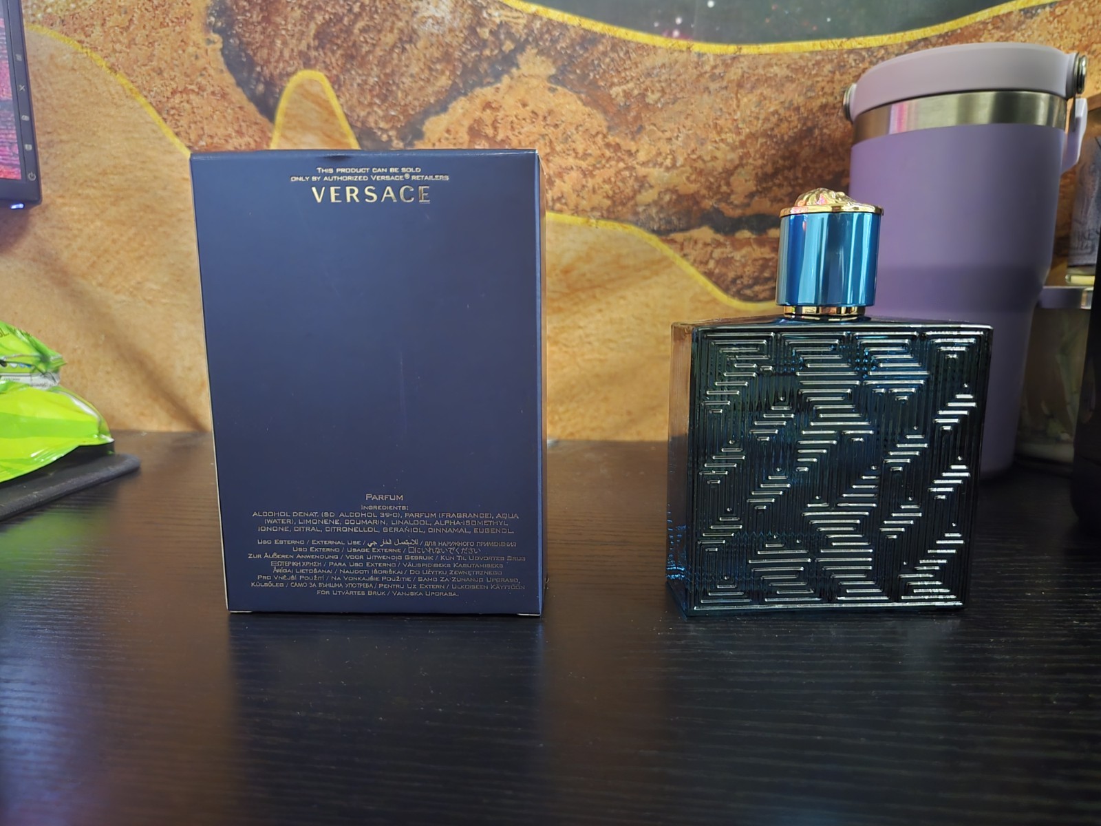 Versace Eros Parfum Spray 3.4 fl oz Regular Size Blue Bottle