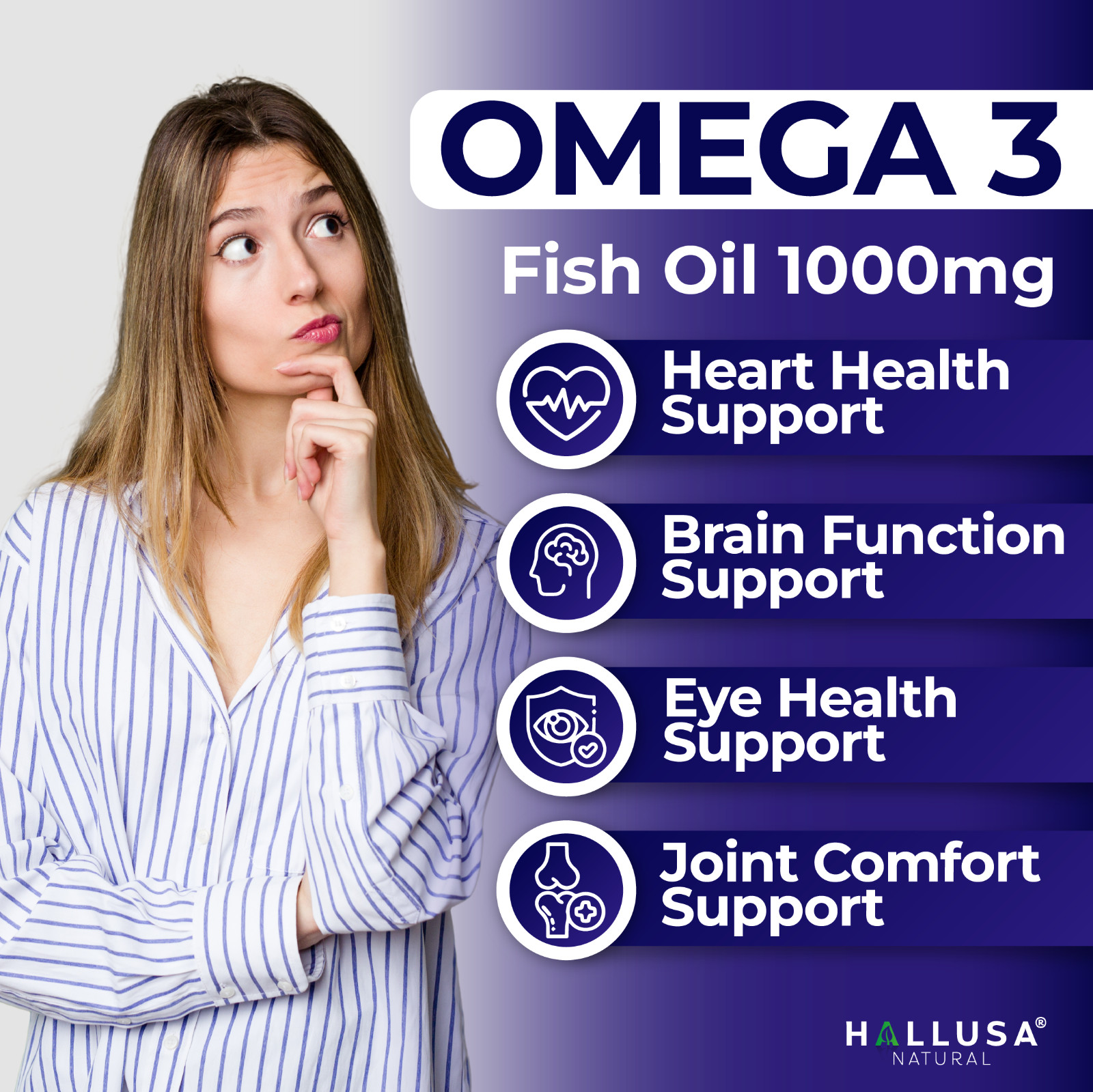 OMEGA 3 – Fish Oil Supplement – Cardiovascular Wellness – 60 Softgels