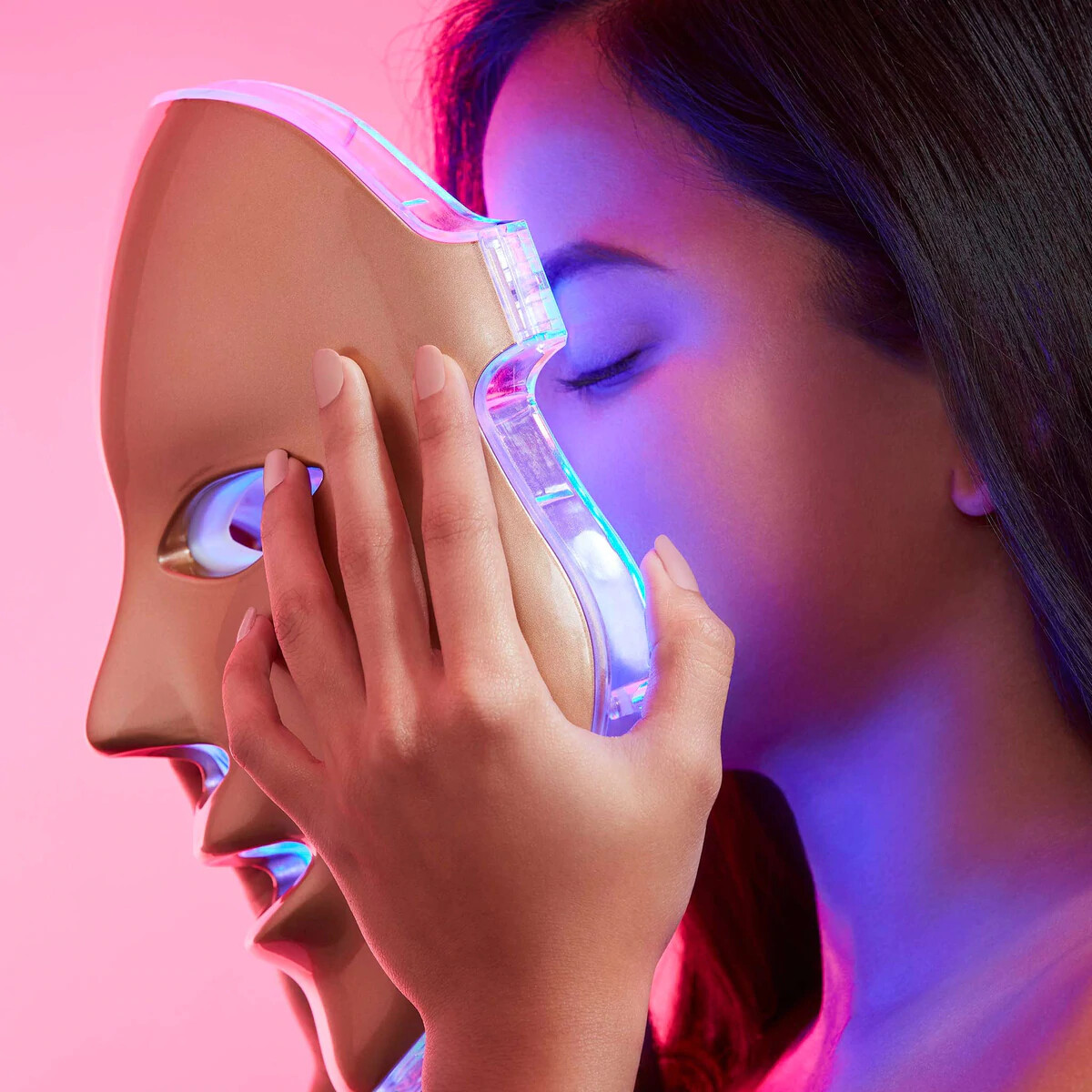MZ Skin LED Light Therapy Golden Facial Treatment Device Home Spa Luxury – New