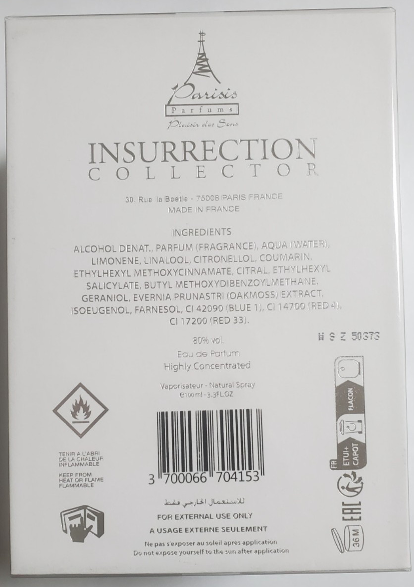 Insurrection Collector ALPHA MALE Eau de Parfum Spray 3.3 oz / 100 mL