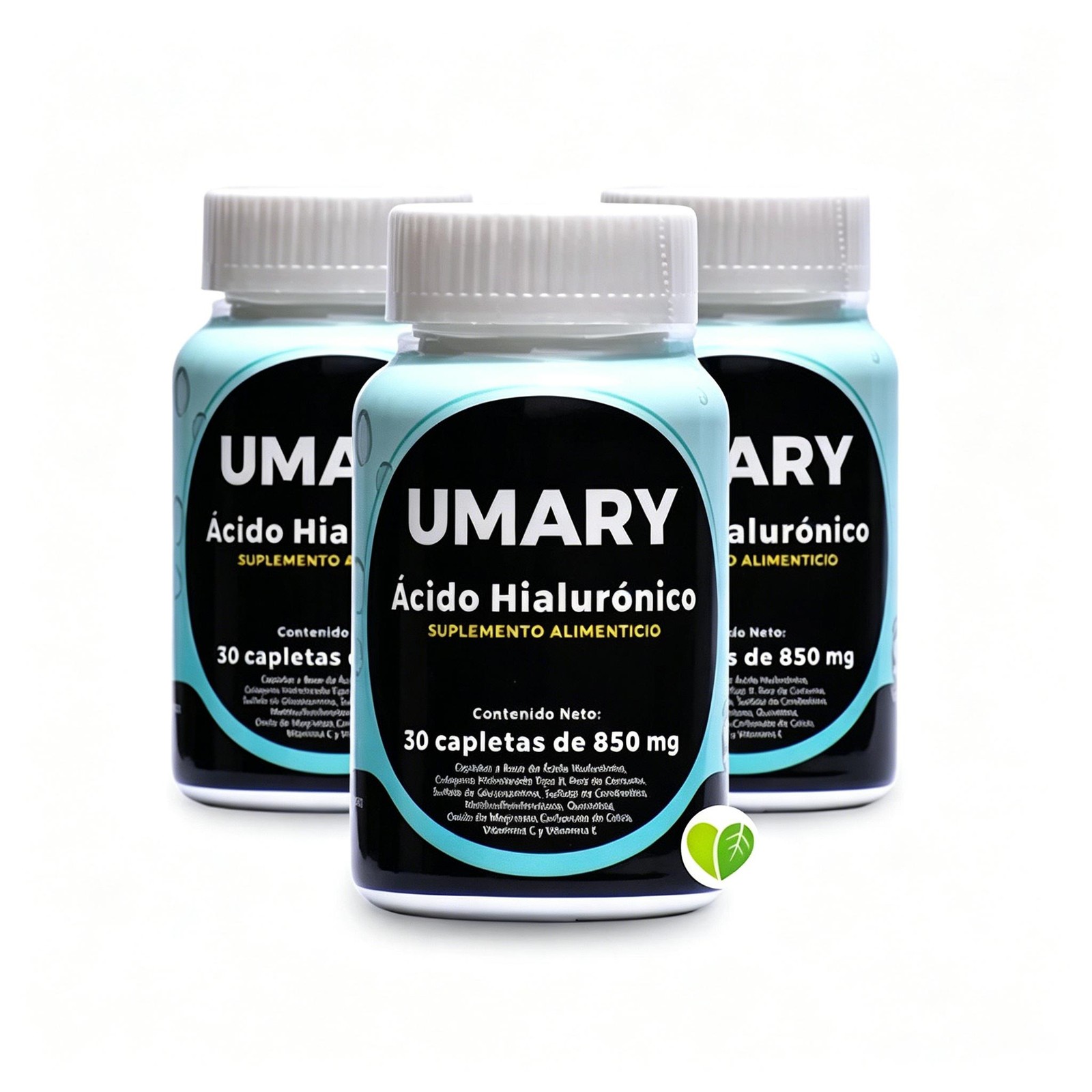 3 Bottles Hyaluronic Acid 850mg 30 Caplets Each Daily Nutritional Support
