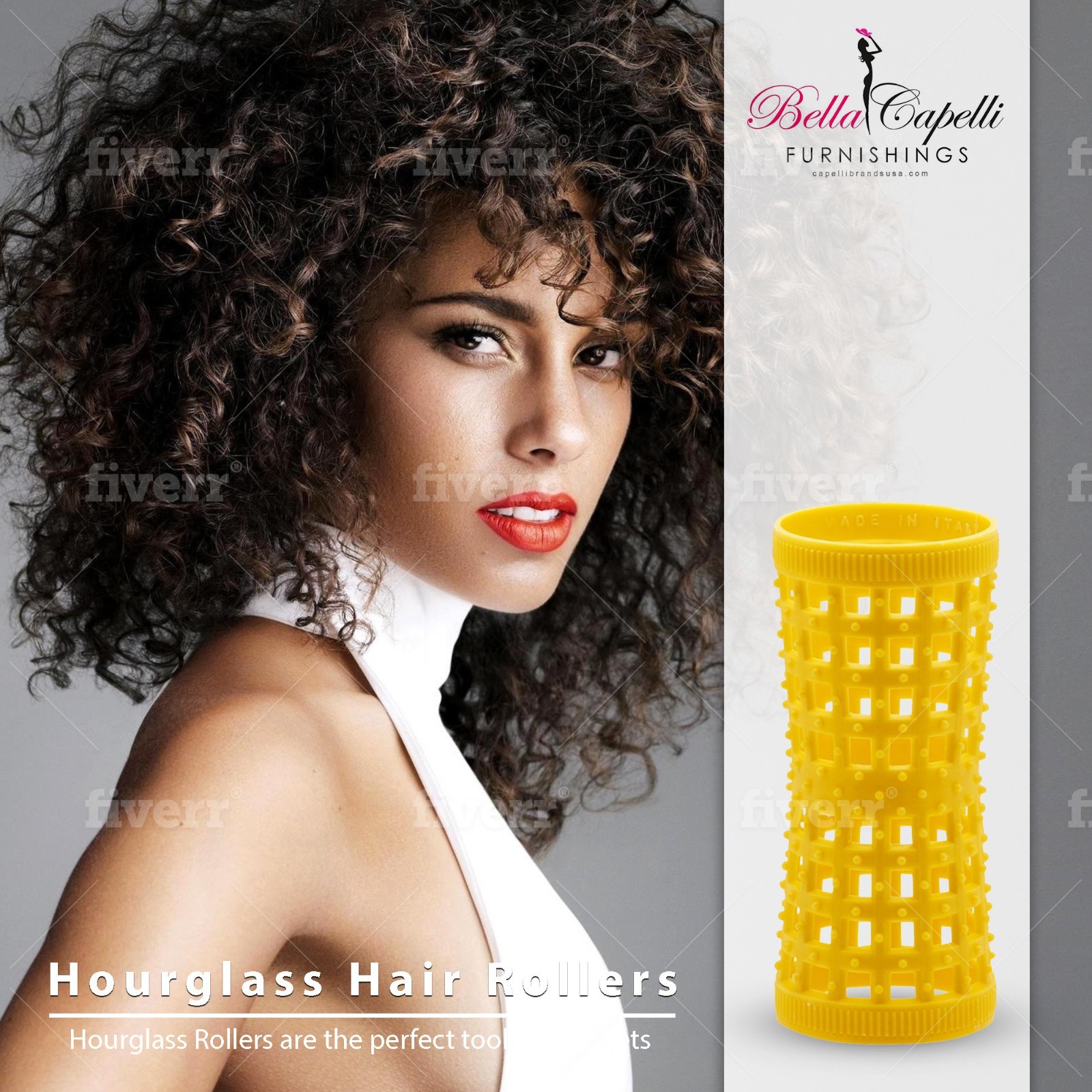 Hourglass All Hair Types Unisex Rollers– Orange 22mm/0.87in – Pack of 12