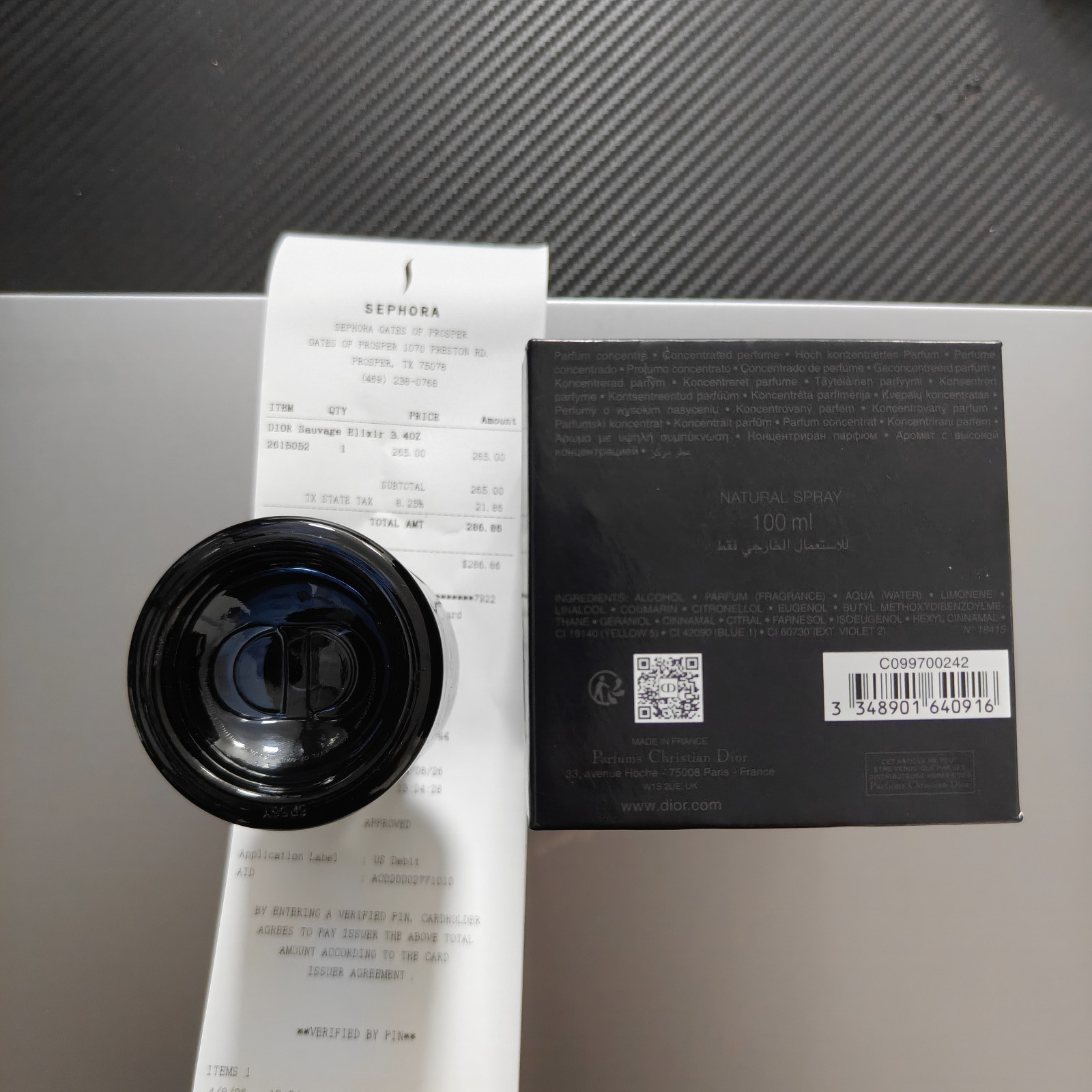 DIOR Sauvage Elixir 3.4OZ With receipt