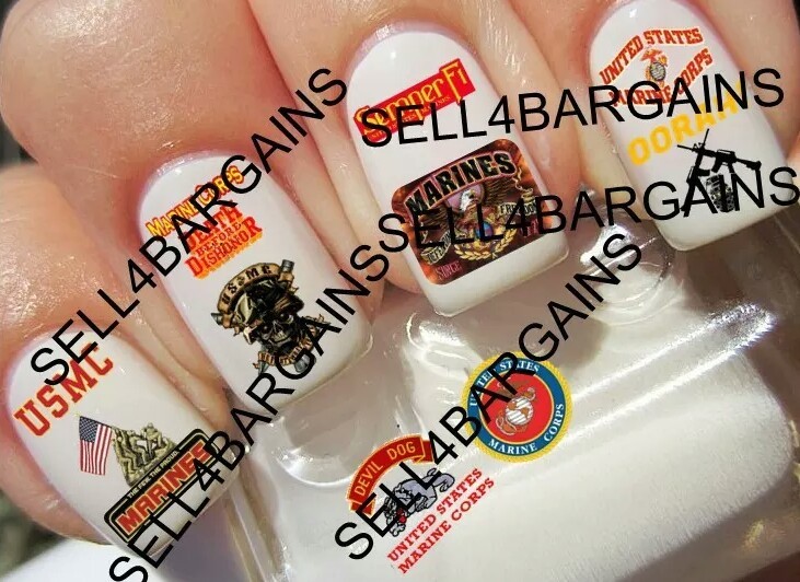 United States Marine Corp Marines》10 Different Designs》Nail Art Decals