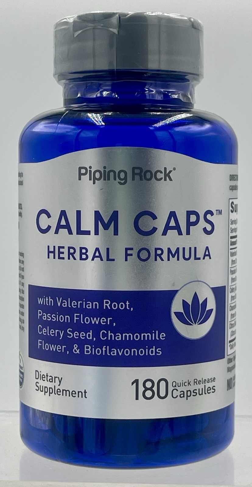 Piping Rock Calm Capsules 180 Count Chamomile Valerian Passion Flower EXP04/28