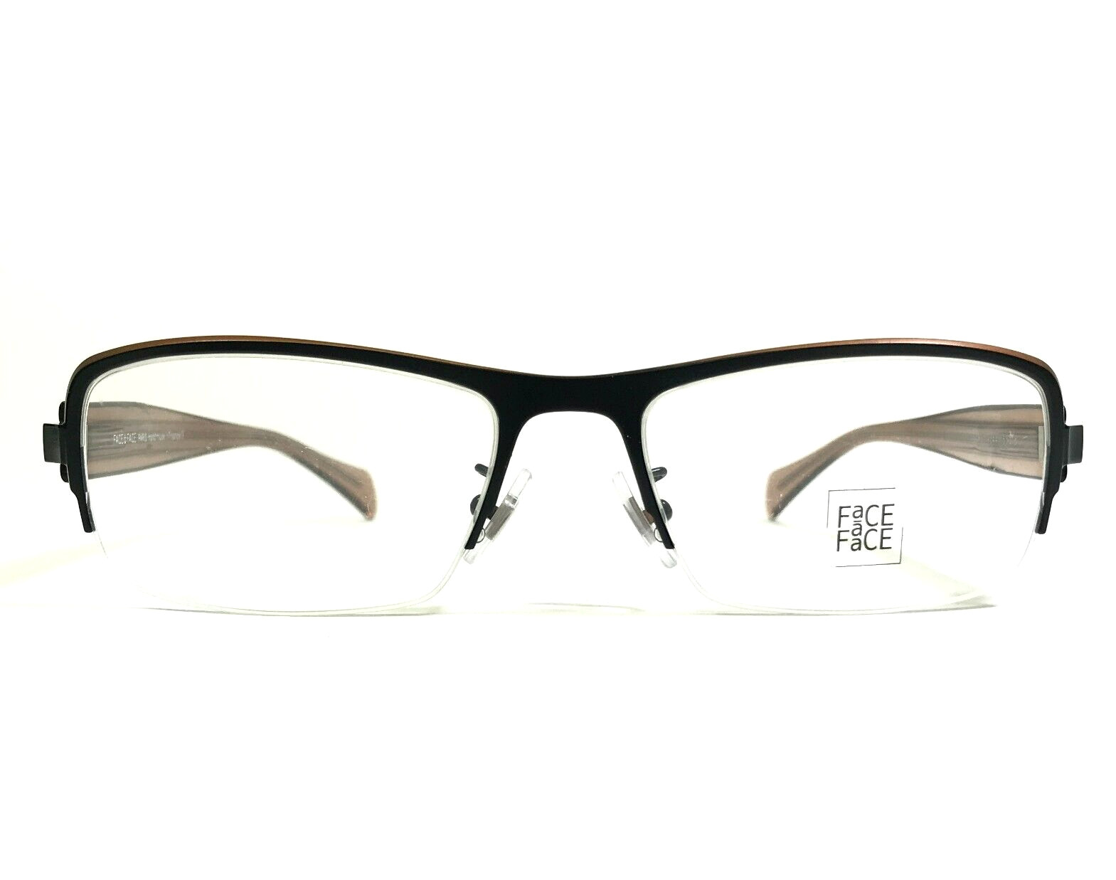 Face a Face Eyeglasses Frames Loris 1 9244 Black Brown Rectangle 55-18-135