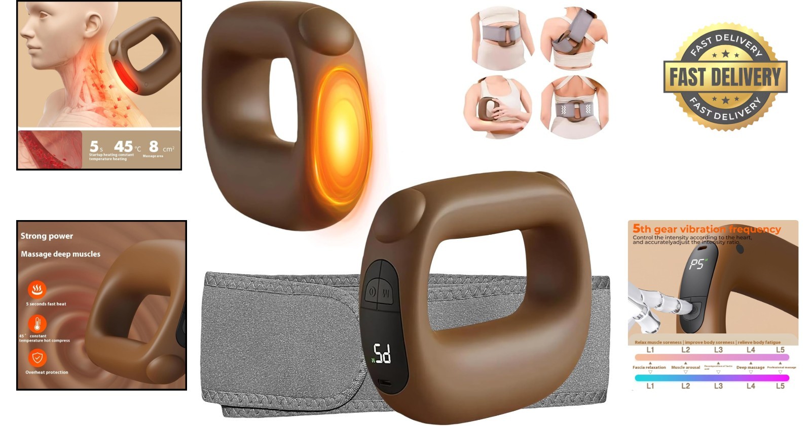 Versatile Heated Massage Gun for Fatigue Relief – Ideal for Athletes & Daily Use